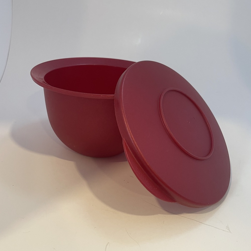 Tupperware Impressions Bowl 2.5 Cup w/ Sealing Lid 2 Pc Set‎ Burgundy Red